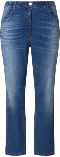 Ulla Popken Rhinestone Detail Stretch Fit Jeans Denim Blue - Дамски Дънки & Панталони в Големи Размери – Plus Size - 