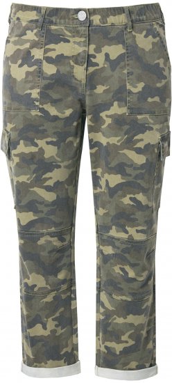 Ulla Popken Camo Boyfriend Pants Olive Grey - Дамски Дънки & Панталони в Големи Размери – Plus Size - 