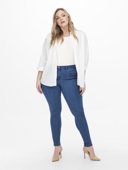 Only Carmakoma Thunder Life Skinny Fit Jeans Blue Denim - Дамски Дънки & Панталони в Големи Размери – Plus Size - 