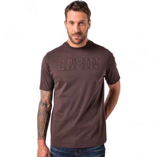 JP1880 T-Shirt Short Sleeve Cabin Mahogany Brown - Тениски - мъжки тениски големи размери