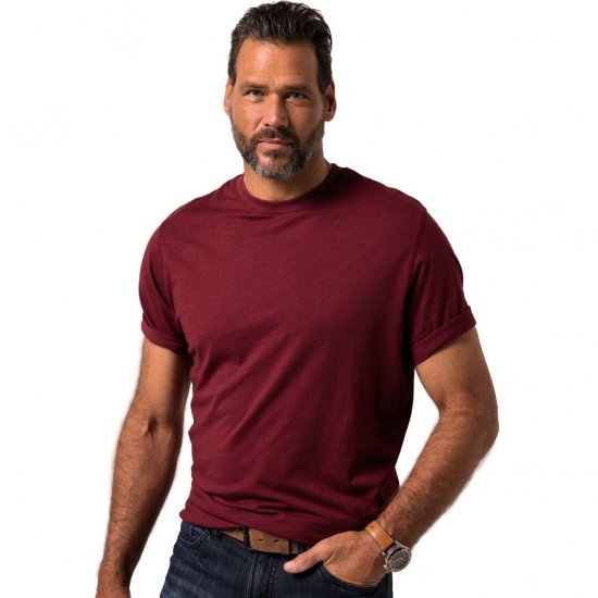 JP1880 T-Shirt Short Sleeve Soft Jersey Red - Тениски - мъжки тениски големи размери