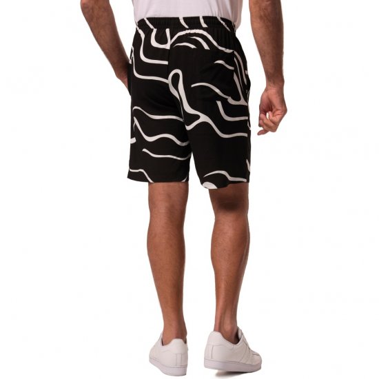 JP1880 Bermuda Shorts Soft Viscose All-over Print Black - Шорти - мъжки къси панталони големи размери