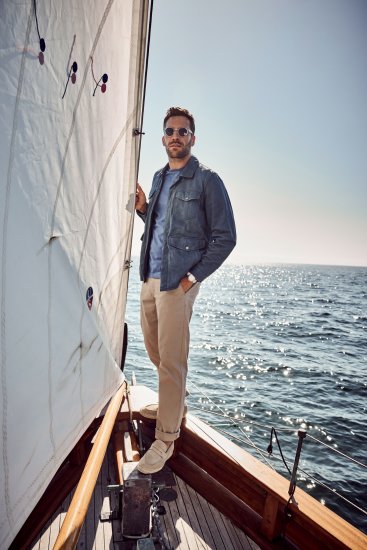 JP1880 Fine Lamb Leather Jacket Deep Sea Blue - Якета - мъжки якета големи размери