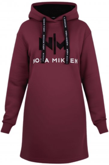 Nora Mikken KADRI Long Hoodie Burgundy - Суичъри & cуичъри с качулка - 