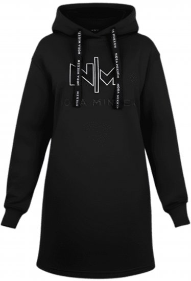 Nora Mikken KADRI WHITE Long Hoodie Black - Суичъри & cуичъри с качулка - 