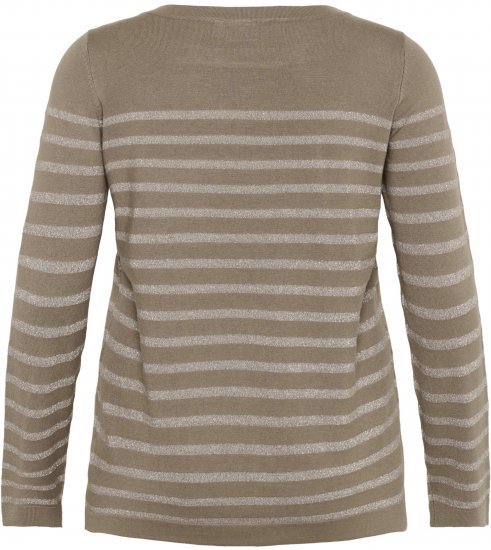 Kaffe Curve Linia Boatneck Pullover Morel Melange with Silver Lurex - Плетени пуловери - 