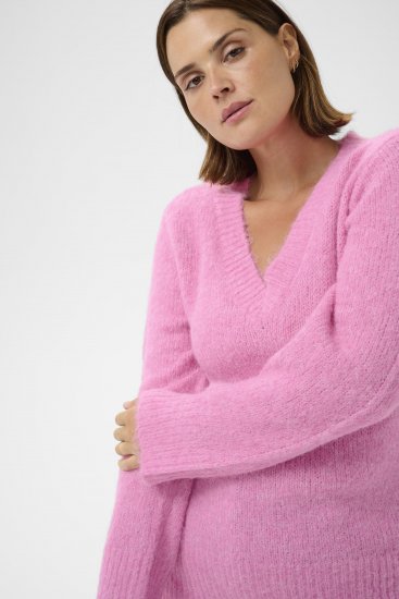 Kaffe Curve Emilia Pullover Pink Power Melange - Kaffe Curve - 