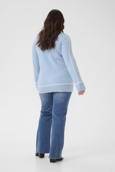 Kaffe Curve Jina Knit Pullover Powder Blue Melange - Плетени пуловери - 