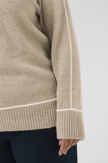 Kaffe Curve Jina Knit Pullover Feather Grey Melange - Плетени пуловери - 