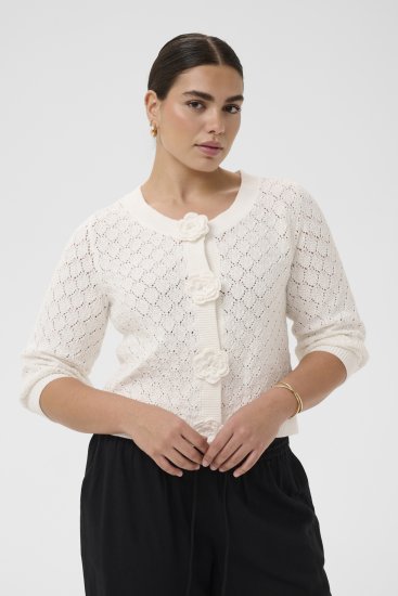 Kaffe Curve Kathrina Pullover White - Плетени пуловери - 