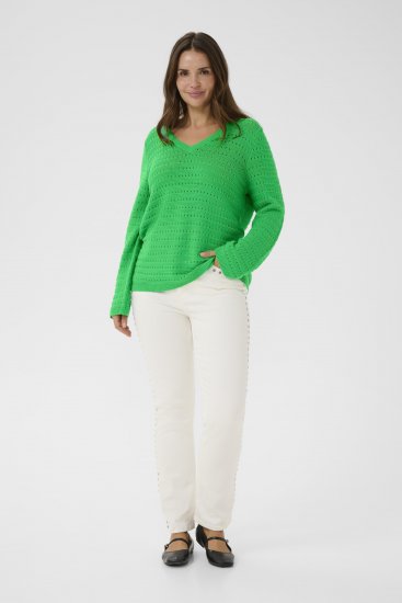 Kaffe Curve Metty Pullover Bright Green - Плетени пуловери - 