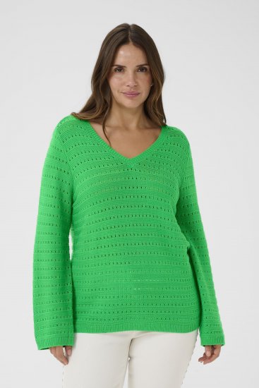 Kaffe Curve Metty Pullover Bright Green - Плетени пуловери - 