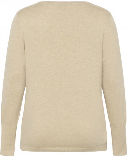 Kaffe Curve Lizzy Long Sleeve Pullover Feather Grey Melange - Плетени пуловери - 
