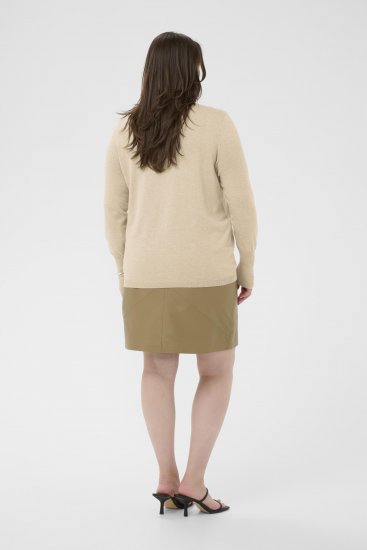 Kaffe Curve Lizzy Long Sleeve Pullover Feather Grey Melange - Плетени пуловери - 