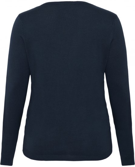 Kaffe Curve Lizzy Long Sleeve Pullover Midnight Marine - Плетени пуловери - 
