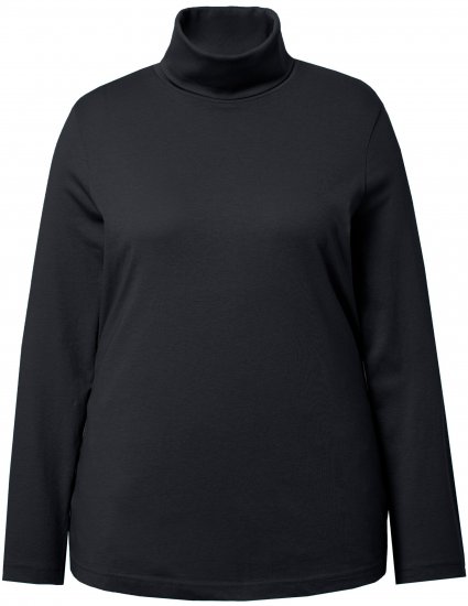 Ulla Popken Basic Long Sleeve Slim Fit Turtleneck Black - Суичъри & cуичъри с качулка - 