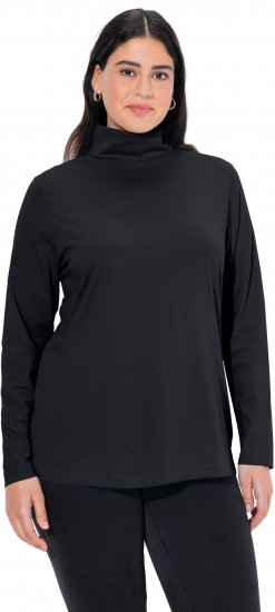 Ulla Popken Basic Long Sleeve Slim Fit Turtleneck Black - Суичъри & cуичъри с качулка - 