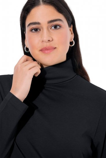 Ulla Popken Basic Long Sleeve Slim Fit Turtleneck Black - Суичъри & cуичъри с качулка - Уютни суитшърти, суичъри и плетива