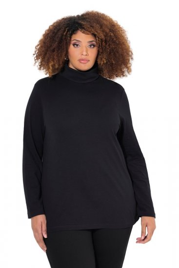 Ulla Popken Basic Long Sleeve Slim Fit Turtleneck Black - Суичъри & cуичъри с качулка - Уютни суитшърти, суичъри и плетива