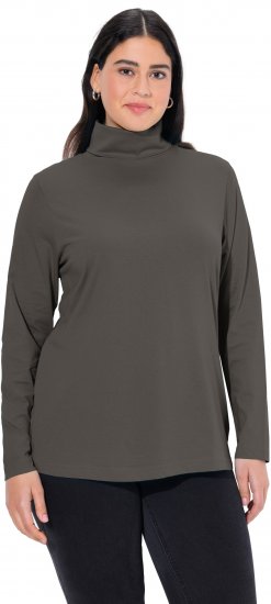 Ulla Popken Basic Long Sleeve Slim Fit Turtleneck Graphite Grey - Суичъри & cуичъри с качулка - 