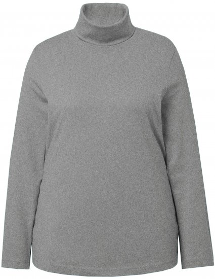 Ulla Popken Basic Long Sleeve Slim Fit Turtleneck Light Grey Melange - Суичъри & cуичъри с качулка - 
