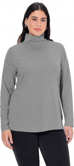 Ulla Popken Basic Long Sleeve Slim Fit Turtleneck Light Grey Melange - Суичъри & cуичъри с качулка - 