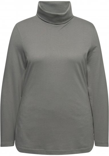 Ulla Popken Basic Long Sleeve Slim Fit Turtleneck Grey - Суичъри & cуичъри с качулка - 
