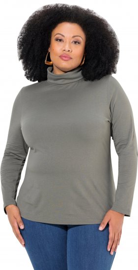 Ulla Popken Basic Long Sleeve Slim Fit Turtleneck Grey - Суичъри & cуичъри с качулка - 