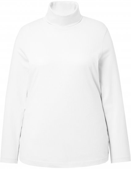 Ulla Popken Basic Long Sleeve Slim Fit Turtleneck Off-White - Суичъри & cуичъри с качулка - 