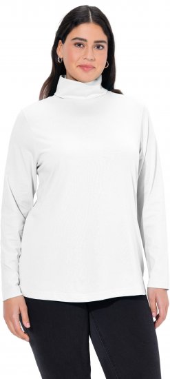 Ulla Popken Basic Long Sleeve Slim Fit Turtleneck Off-White - Суичъри & cуичъри с качулка - 