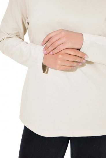 Ulla Popken Basic Long Sleeve Slim Fit Turtleneck Natural - Суичъри & cуичъри с качулка - Уютни суитшърти, суичъри и плетива