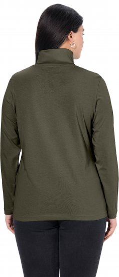 Ulla Popken Basic Long Sleeve Slim Fit Turtleneck Olive - Суичъри & cуичъри с качулка - 