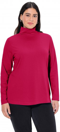 Ulla Popken Basic Long Sleeve Slim Fit Turtleneck Red - Суичъри & cуичъри с качулка - 