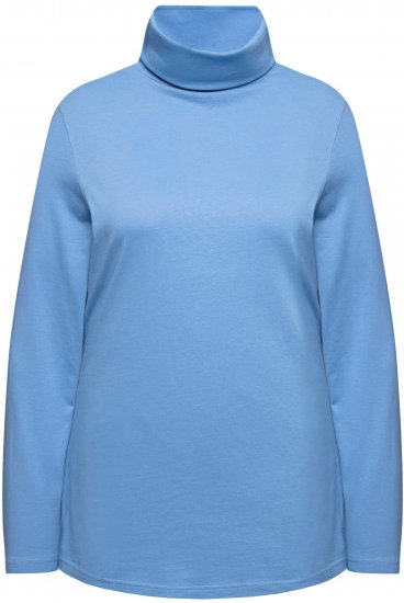 Ulla Popken Basic Long Sleeve Slim Fit Turtleneck Light Cornflower - Суичъри & cуичъри с качулка - 