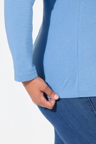 Ulla Popken Basic Long Sleeve Slim Fit Turtleneck Light Cornflower - Суичъри & cуичъри с качулка - Уютни суитшърти, суичъри и плетива