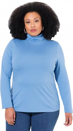 Ulla Popken Basic Long Sleeve Slim Fit Turtleneck Light Cornflower - Суичъри & cуичъри с качулка - 