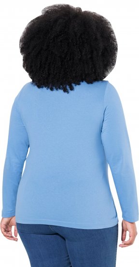 Ulla Popken Basic Long Sleeve Slim Fit Turtleneck Light Cornflower - Суичъри & cуичъри с качулка - 