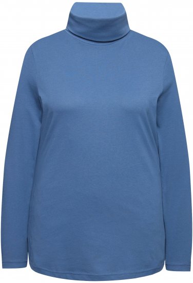 Ulla Popken Basic Long Sleeve Slim Fit Turtleneck Ink Blue - Суичъри & cуичъри с качулка - 