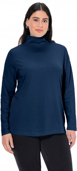 Ulla Popken Basic Long Sleeve Slim Fit Turtleneck Dark Blue - Суичъри & cуичъри с качулка - 