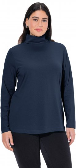 Ulla Popken Basic Long Sleeve Slim Fit Turtleneck Navy Blue - Суичъри & cуичъри с качулка - 