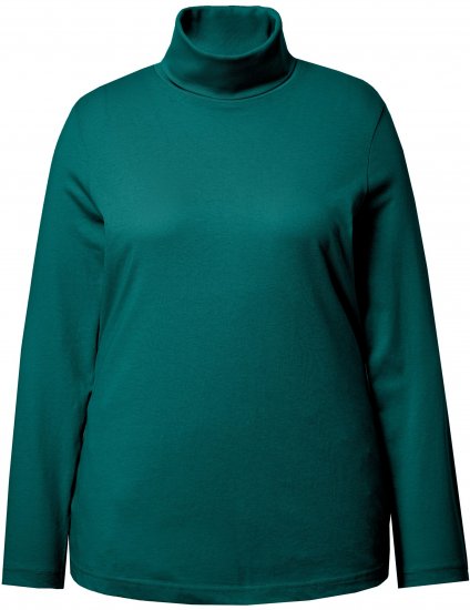 Ulla Popken Basic Long Sleeve Slim Fit Turtleneck Teal Green - Суичъри & cуичъри с качулка - 