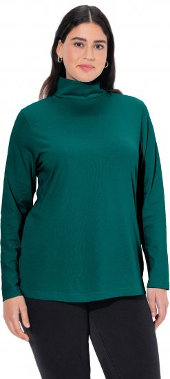 Ulla Popken Basic Long Sleeve Slim Fit Turtleneck Teal Green - Суичъри & cуичъри с качулка - 