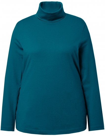 Ulla Popken Basic Long Sleeve Slim Fit Turtleneck Cerulean - Суичъри & cуичъри с качулка - 