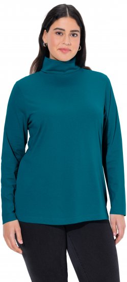 Ulla Popken Basic Long Sleeve Slim Fit Turtleneck Cerulean - Суичъри & cуичъри с качулка - 