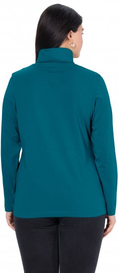 Ulla Popken Basic Long Sleeve Slim Fit Turtleneck Cerulean - Суичъри & cуичъри с качулка - 