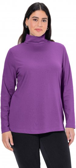 Ulla Popken Basic Long Sleeve Slim Fit Turtleneck Purple - Суичъри & cуичъри с качулка - 