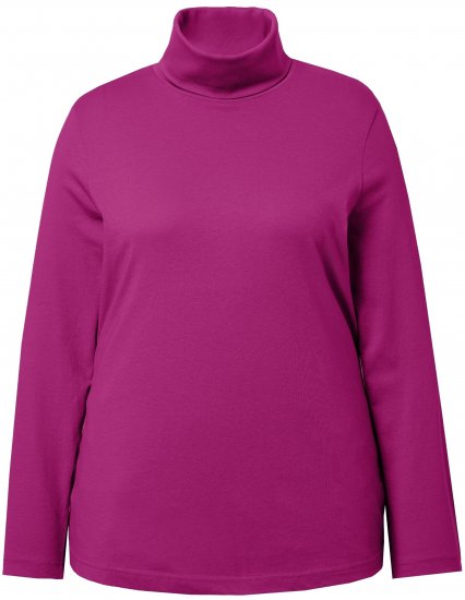 Ulla Popken Basic Long Sleeve Slim Fit Turtleneck Berry - Суичъри & cуичъри с качулка - 