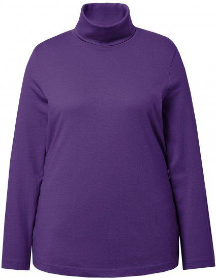Ulla Popken Basic Long Sleeve Slim Fit Turtleneck Deep Violet - Суичъри & cуичъри с качулка - 