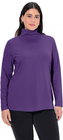 Ulla Popken Basic Long Sleeve Slim Fit Turtleneck Deep Violet - Суичъри & cуичъри с качулка - 