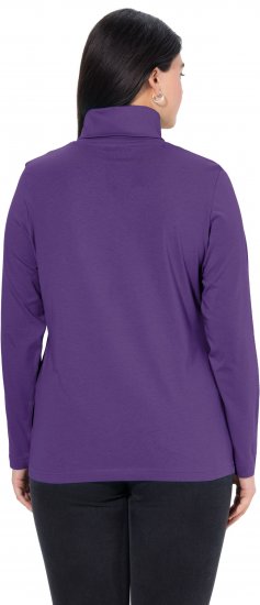 Ulla Popken Basic Long Sleeve Slim Fit Turtleneck Deep Violet - Суичъри & cуичъри с качулка - 